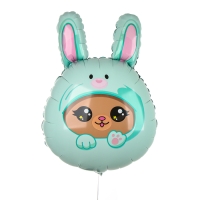 Воздушный шар фольгированный 31" &laquo;Мишка в зайке&raquo;, с подложкой