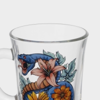 Кружка стеклянная для глинтвейна &laquo;Цветы и змеи&raquo;, 200 мл, МИКС