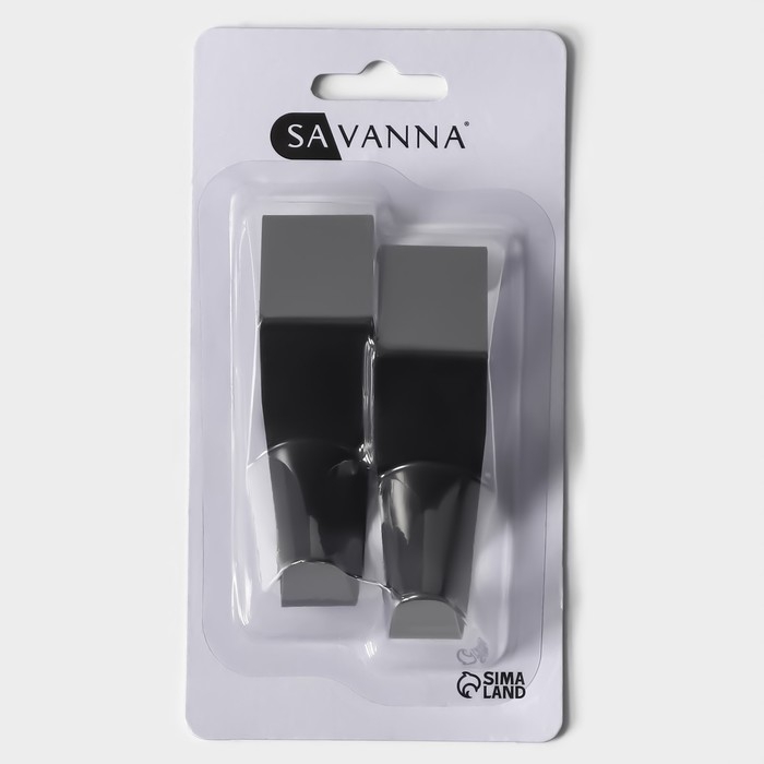 Крючки надверные SAVANNA Black Loft, 2 шт, металл, 4,3&times;6&times;2,5, цвет чёрный