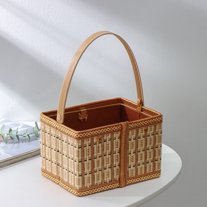 Корзина для хранения Доляна Nature, 19&times;14&times;12, бамбук