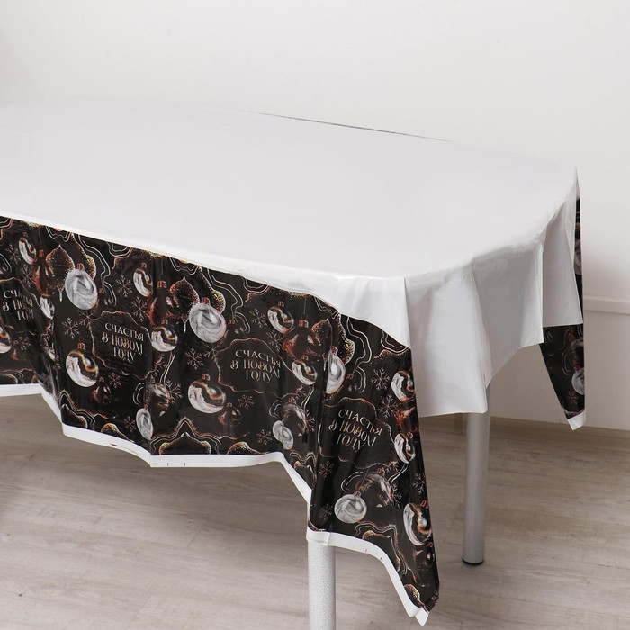 Скатерть новогодняя одноразовая &laquo;Счастья в Новом году&raquo;, шары, 180х137см