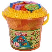 Конструктор &laquo;Строитель&raquo;, 68 элементов, в ведре макси с крышкой