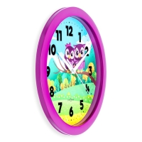Часы настенные, d-28 см, детские, "Совушки", бесшумные Часы настенные, d-28 см, детские, "Совушки", бесшумные