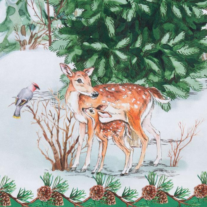 Скатерть новогодняя Этель &laquo;Новогодний лес&raquo; 148х220 см, 100% хл, саржа 190 гр/м2 с ГМВО