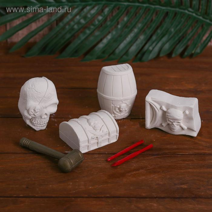 Набор археолога &laquo;Пираты&raquo;, серия: 4 брикета, молоток, долото