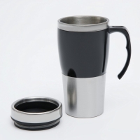 Термокружка, Tour, сохраняет тепло 3 ч, чёрная