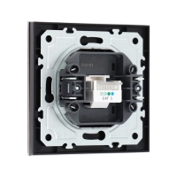 Розетка телефонная одноместная TOT Matte Glass, скрытая, стекло, черная Розетка телефонная одноместная TOT Matte Glass, скрытая, стекло, черная