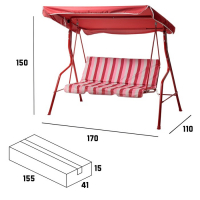 Качели садовые "Уют" красные, 170 х 150 х 110 см максимальная нагрузка 210 кг Качели садовые "Уют" красные, 170 х 150 х 110 см максимальная нагрузка 210 кг