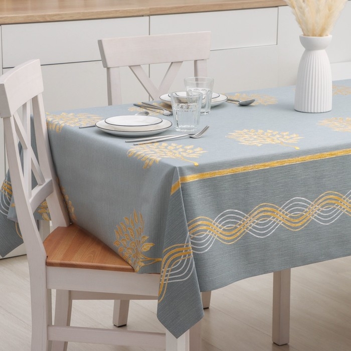 Клеёнка на стол &laquo;Золотой блик&raquo;, на тканевой основе, рулон 20 метров, ширина 137 см