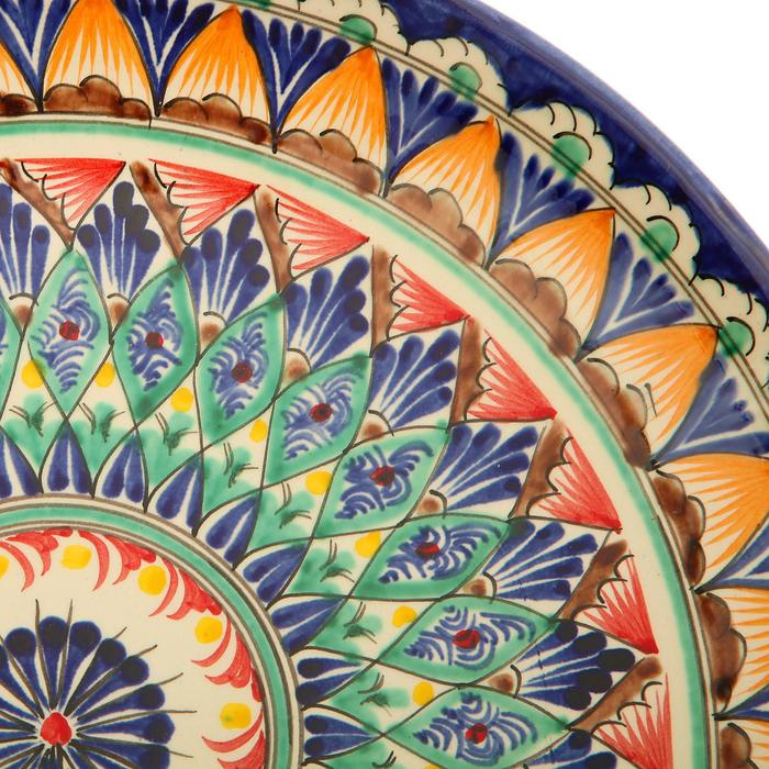 Ляган Риштанская Керамика Ляган Риштанская Керамика "Узоры", 31 см, синий