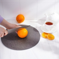 Доска разделочная круглая &laquo;Эко&raquo;, d=31 см, цвет серый