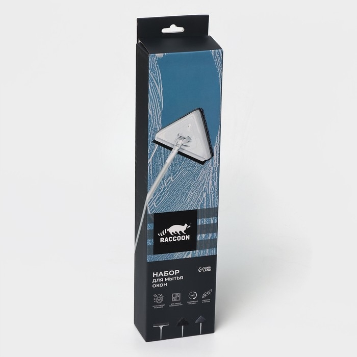 Щётка для окон Raccoon, поролоновая телескопическая насадка 47(80,5) см, две насадки из микрофибры с держателем 11,5×6,5 см Щётка для окон Raccoon, поролоновая телескопическая насадка 47(80,5) см, две насадки из микрофибры с держателем 11,5×6,5 см