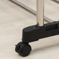 Стойка - вешалка напольная для одежды Доляна, телескопическая, 2 перекладины, подставка для обуви, 80&times;43&times;90(160) см