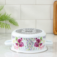 Кастрюля эмалированная &laquo;Мозаика&raquo;, 3 л, индукция, цвет белый