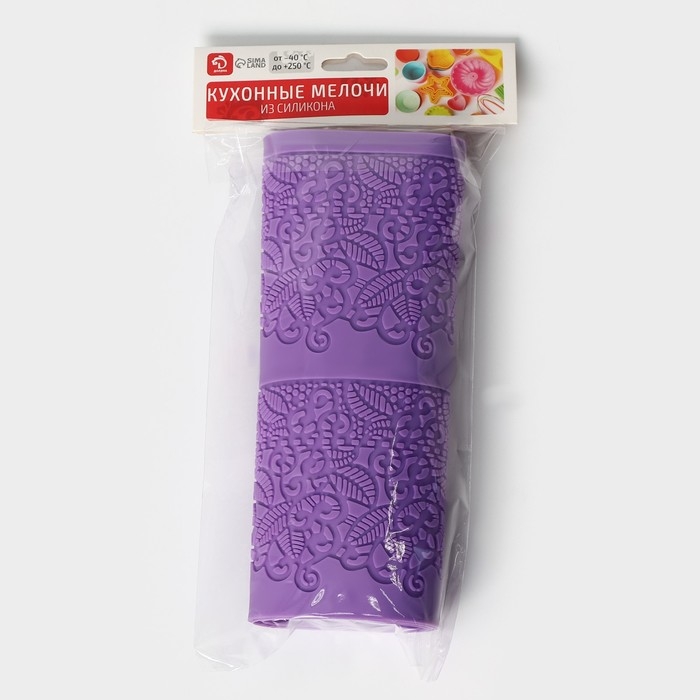 Коврик для айсинга Доляна &laquo;Природная красота&raquo;, силикон, 2 полосы, 38,4&times;19,2 см, цвет фиолетовый