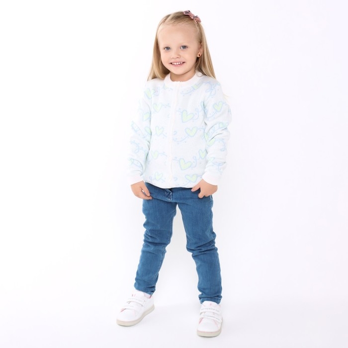 Жакет детский, цвет белый, рост 98-104 см