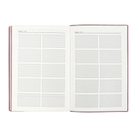 Ежедневник недатир А5 160л ESCALADA, мяг обл, иск кож, тис ф, ляс, кр бл 70г/м2, розовый