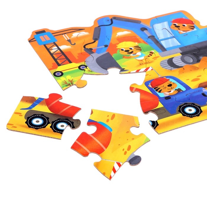 Фигурные пазлы 4 в 1 &laquo;Транспорт&raquo;, 9, 12, 15, 20 элементов