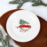 Новый год. Тарелка керамическая &laquo;Время чудес&raquo;, 20 см, цвет белый
