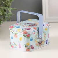 Шкатулка металл с ручкой "Кролик в цветочном венке" 10,5х7,8х6,4 см Шкатулка металл с ручкой "Кролик в цветочном венке" 10,5х7,8х6,4 см