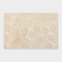 Салфетка ажурная для стола &laquo;Нежность. Астры&raquo;, 45&times;30 см, цвет бежевый