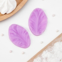 Молд &laquo;Лист тропических растений&raquo;, силикон, 2 шт, 6,5&times;4&times;2,3 см, цвет МИКС