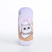 Футляр для очков на хлопушке, длина 16 см, цвет сиреневый