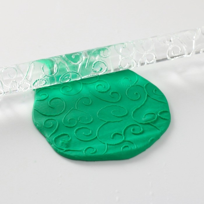 Скалка для творчества акрил Скалка для творчества акрил "Завитки" 16х1 см