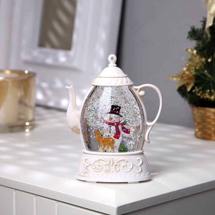 Светодиодная фигура &laquo;Снеговик&raquo; 8 &times; 13.3 &times; 4.5 см, пластик, батарейки АААх2 (не в комплекте), свечение тёплое белое