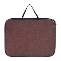 Папка с ручками текстильная А4, Calligrata "Офис", для бумаг, для офиса, нейлон 600D, лён, коричневая, ПМ/1, 350 х 270 х 20 мм