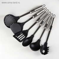 Набор кухонных принадлежностей Доляна &laquo;Фидель&raquo;, 6 предметов, на подставке