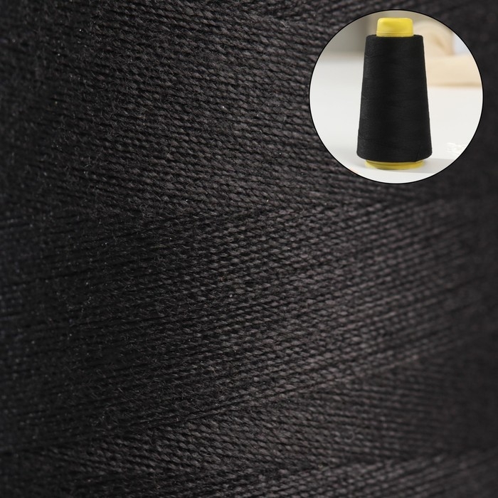 Нитки 40/2, 2700 м, цвет чёрный Нитки 40/2, 2700 м, цвет чёрный