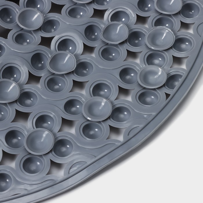 Коврик противоскользящий в ванну на присосках Доляна «Колли», 39×70 см, цвет серый Коврик противоскользящий в ванну на присосках Доляна «Колли», 39×70 см, цвет серый