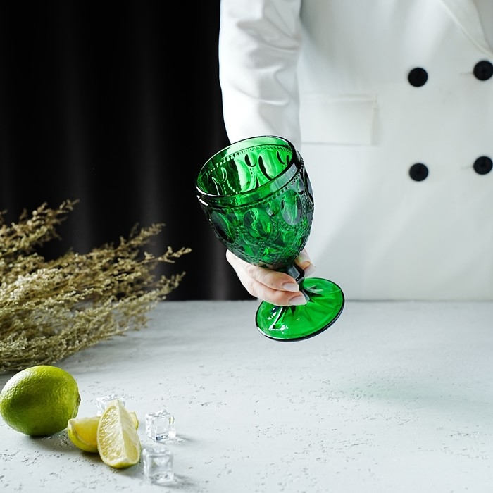 Бокал стеклянный Magistro &laquo;Варьете&raquo;, 320 мл, цвет зелёный
