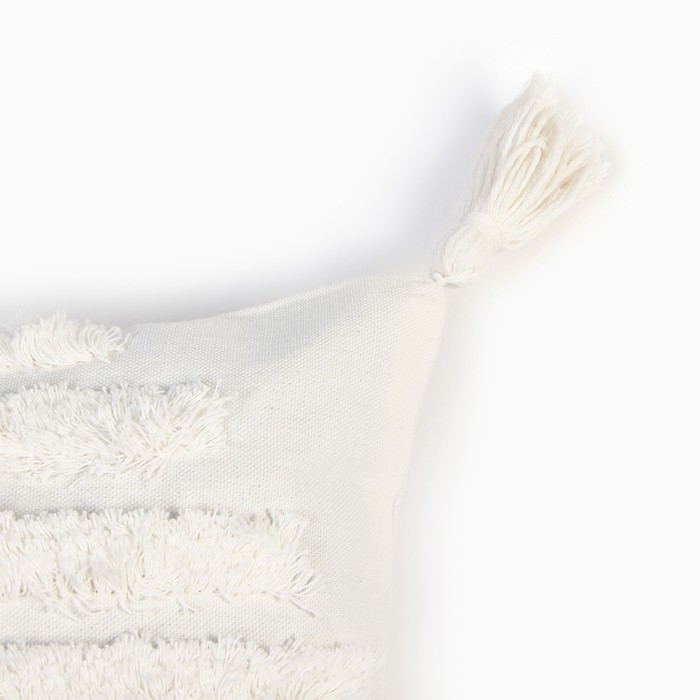 Наволочка декоративная &laquo;Этель&raquo; Бохо, 45х45 см, цвет молочный, 100% хлопок