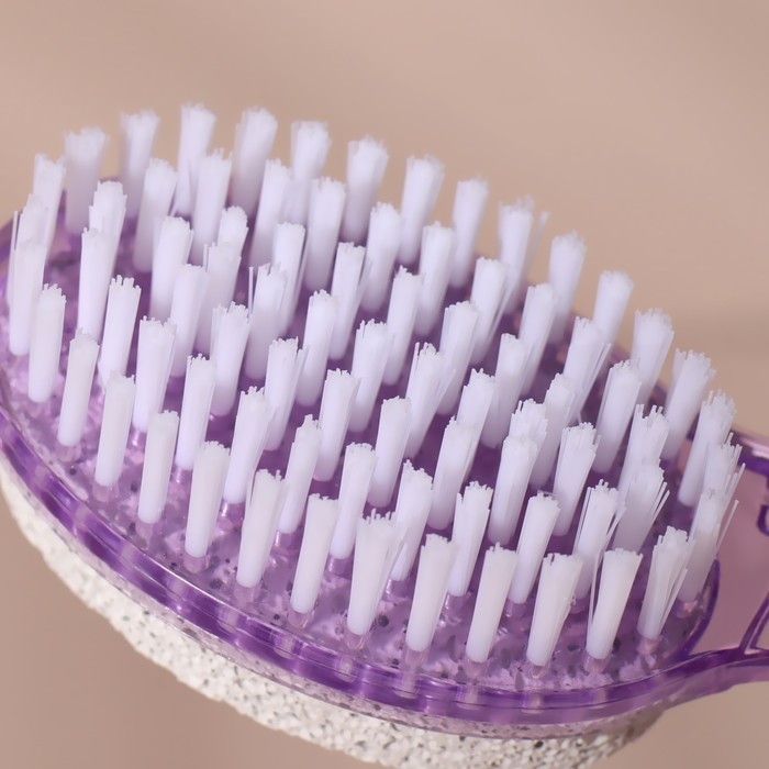 Пилка для ног, 4 в 1, с пемзой, с щёткой, 17 см, цвет МИКС