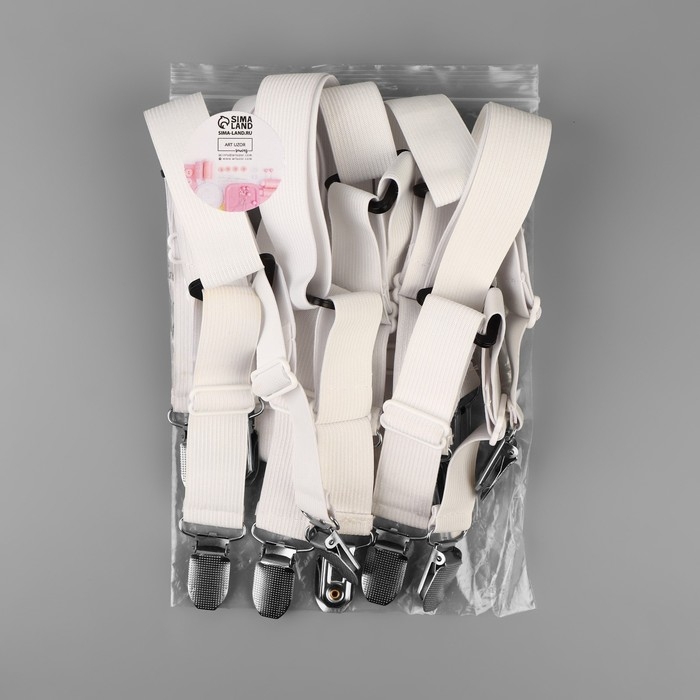 Зажимы на резинке, с регуляторами, на 4 угла и 2 стороны, 2 &times; 240 см, цвет белый