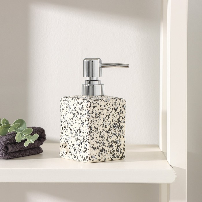 Дозатор для жидкого мыла Доляна &laquo;Гранит&raquo;, 360 мл, цвет белый