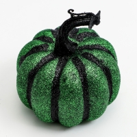 Декор "Тыква" в зелёном цвете 9.5х9.5х12 см Декор "Тыква" в зелёном цвете 9.5х9.5х12 см