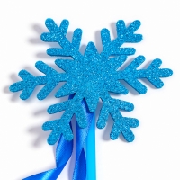 Карнавальный жезл &laquo;Снежинка&raquo;, цвет голубой, с ленточками