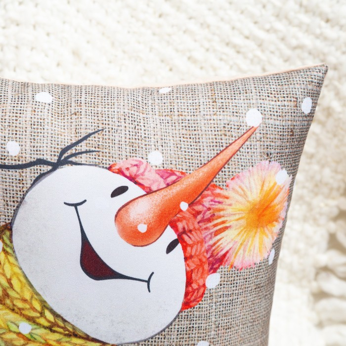 Подушка декоративная, размер 35х35 см, габардин, холлофайбер, полиэстер100%