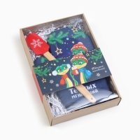 Набор подарочный Доляна "Теплых мгновений": варежка-прихватка, лопатка силикон Набор подарочный Доляна "Теплых мгновений": варежка-прихватка, лопатка силикон