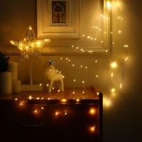 Гирлянда &laquo;Конский хвост&raquo; 10 нитей по 1 м, IP20, серебристая нить, 100 LED, свечение тёплое белое, 12 В