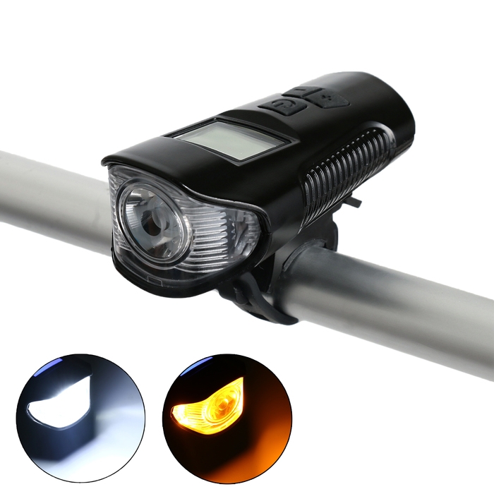 Фонарь велосипедный передний аккумуляторный, водонепроницаемый, 4 режима, сигнал, спидометр Фонарь велосипедный передний аккумуляторный, водонепроницаемый, 4 режима, сигнал, спидометр