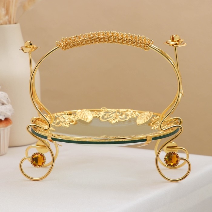 Фруктовница металлическая Rose Garden, круглая, 21&times;18,5&times;18, цвет золотой