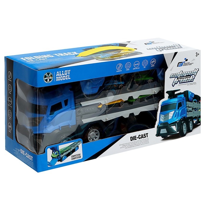 Парковка 2 в 1 Truck, 6 машинок, трансформируется в автотрек, звук, цвет синий Парковка 2 в 1 Truck, 6 машинок, трансформируется в автотрек, звук, цвет синий