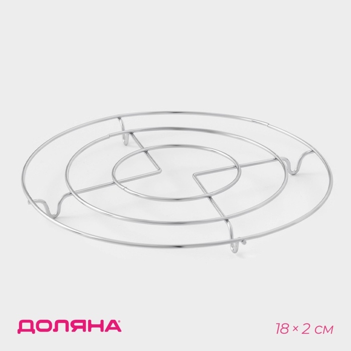 Подставка под горячее на ножках &laquo;Круг&raquo;, 18&times;18&times;2 см, цвет хромированный