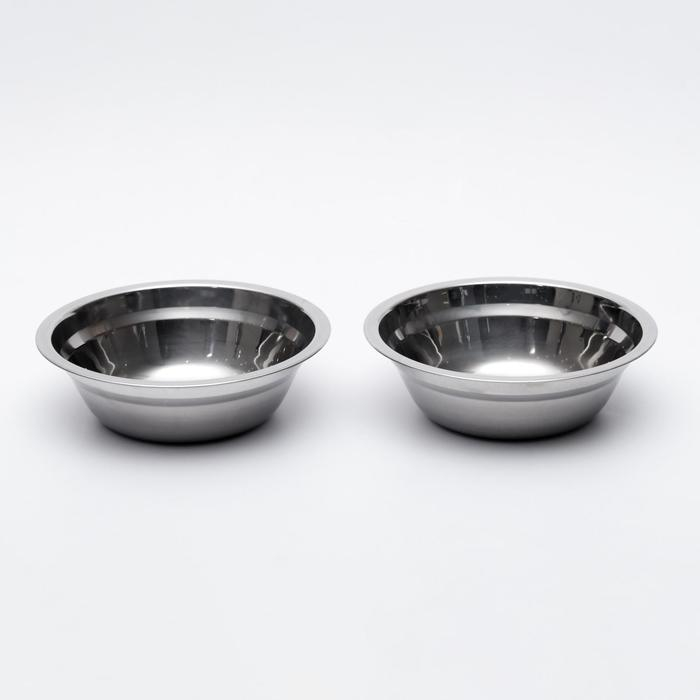 Набор из 2 мисок на подставке, 2 х 500 мл, чёрная подставка Набор из 2 мисок на подставке, 2 х 500 мл, чёрная подставка