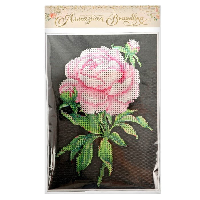 Алмазная мозаика с частичным заполнением на холсте &laquo;Цветок&raquo;, 15 х 21 см