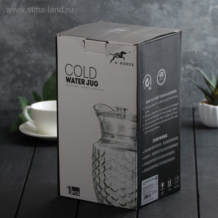 Кувшин для воды стеклянный «Облака», 1,6 л,12,5×25,5 см Кувшин для воды стеклянный «Облака», 1,6 л,12,5×25,5 см